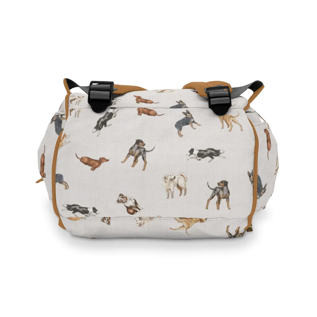 Cow Dogs Diaper Bag in Cream