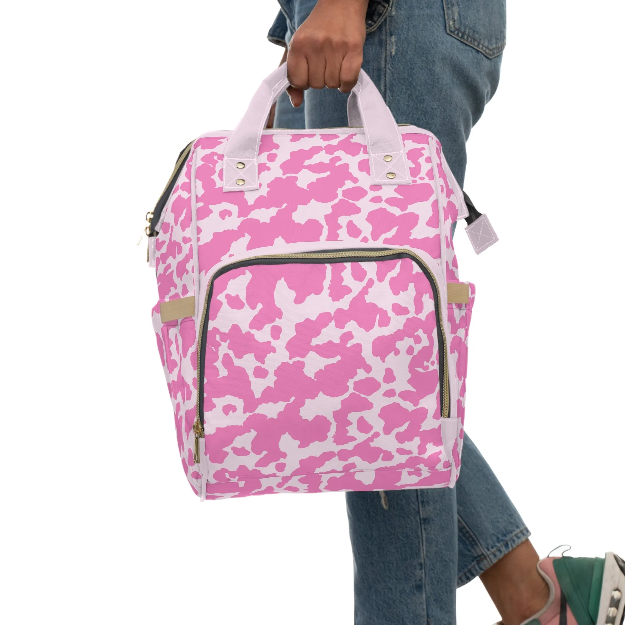 Cowhide Diaper Backpack - Chic & Durable Baby Bag with Genuine Cowhide Patterns, Perfect for Stylish Parents