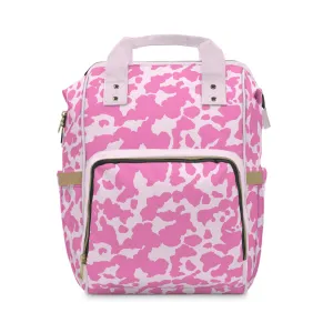 Cowhide Diaper Backpack - Chic & Durable Baby Bag with Genuine Cowhide Patterns, Perfect for Stylish Parents
