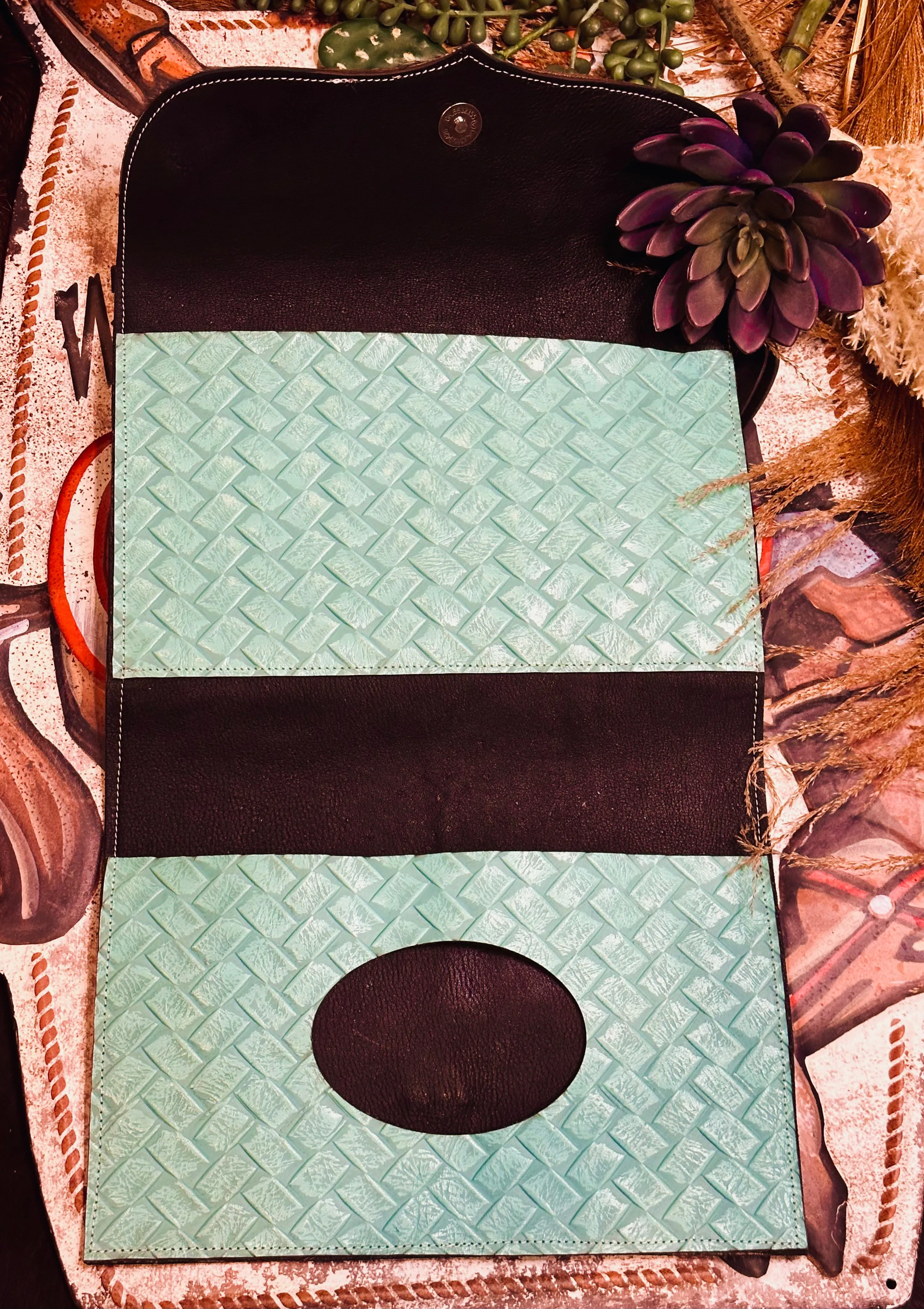 Cowhide Diaper Clutch