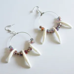 Coyote Teeth Hoop Earrings