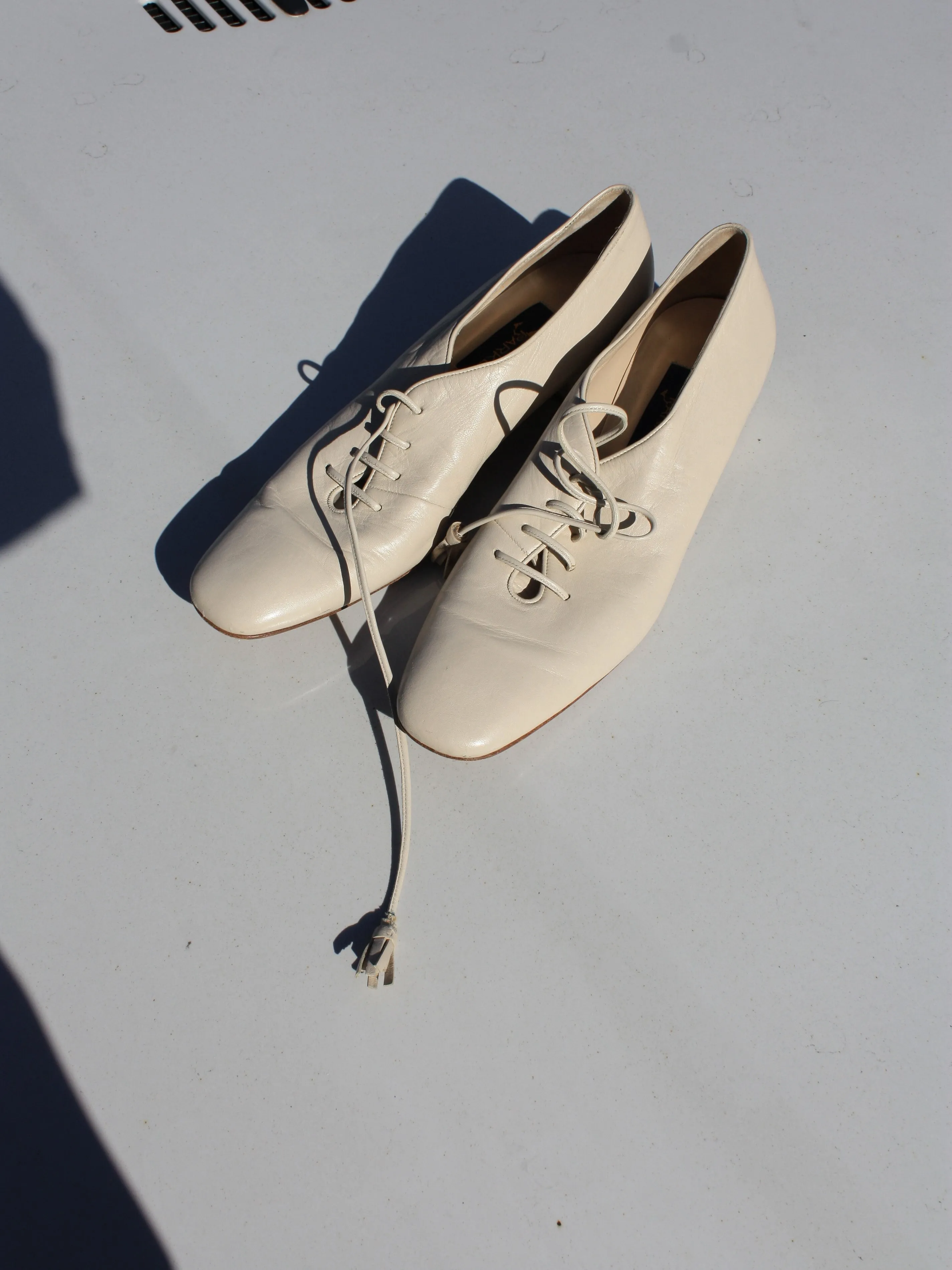 Cream Leather Brogues (9)