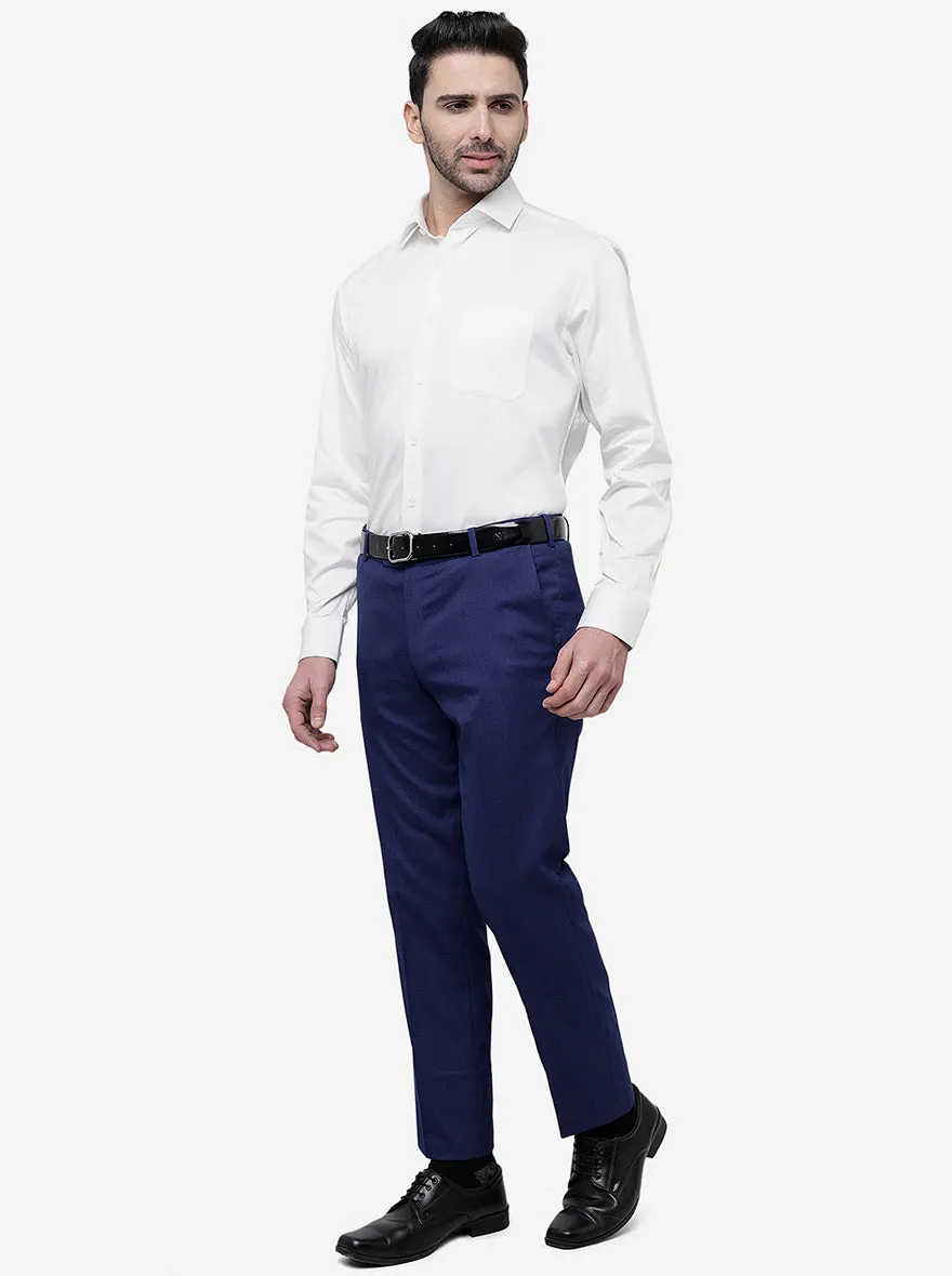 Cream Solid Regular Fit Formal Shirt | JadeBlue
