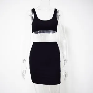 Crop Top And Skirt Set