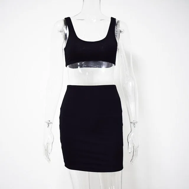 Crop Top And Skirt Set