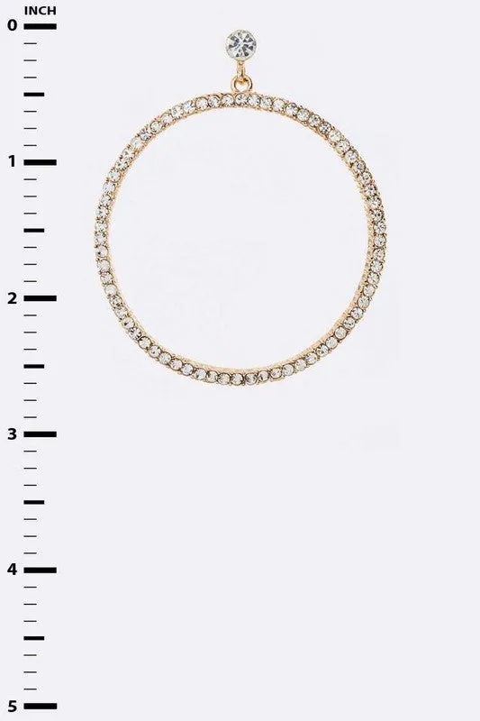 Crystal Circle Drop Earrings