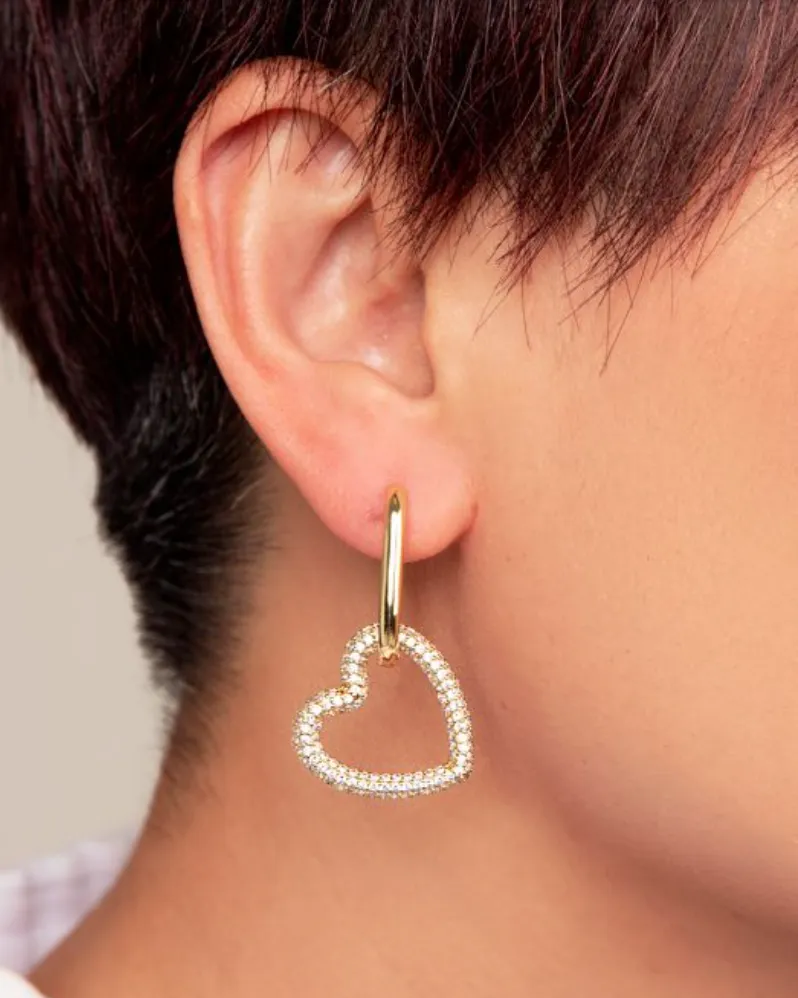 Crystal Heart Drop Earring