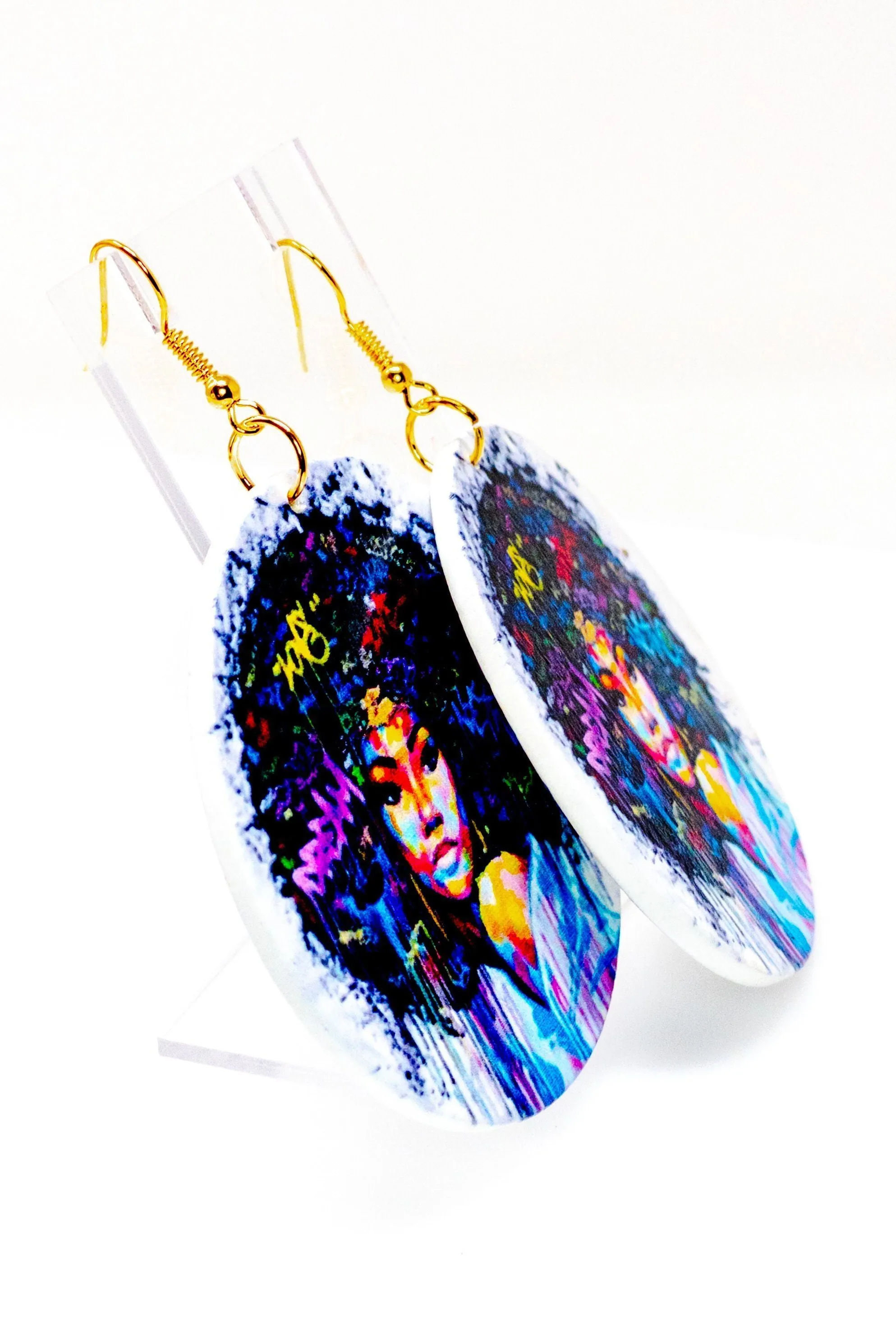Cultural Hoop Drop Earrings - Handmade Wood Statement Jewelry with Lifetime Guarantee