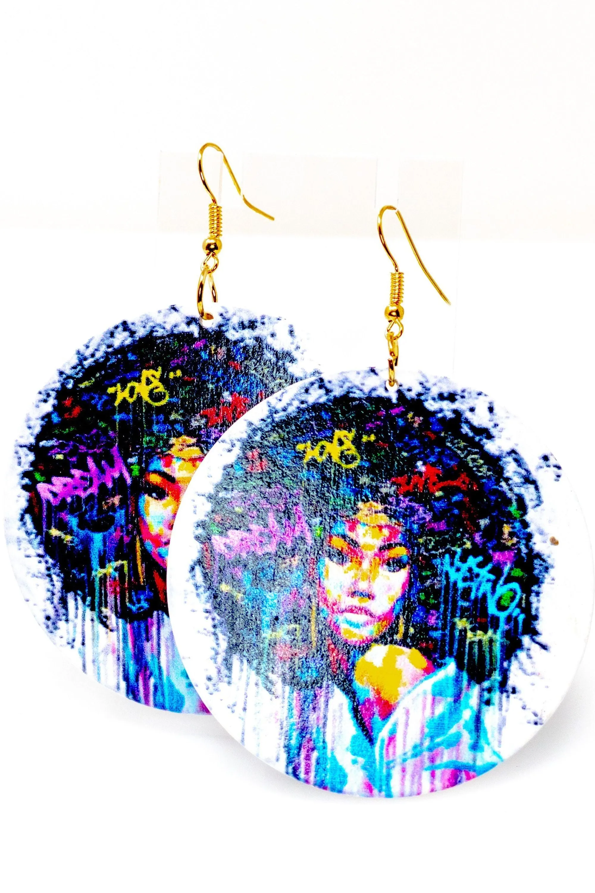 Cultural Hoop Drop Earrings - Handmade Wood Statement Jewelry with Lifetime Guarantee