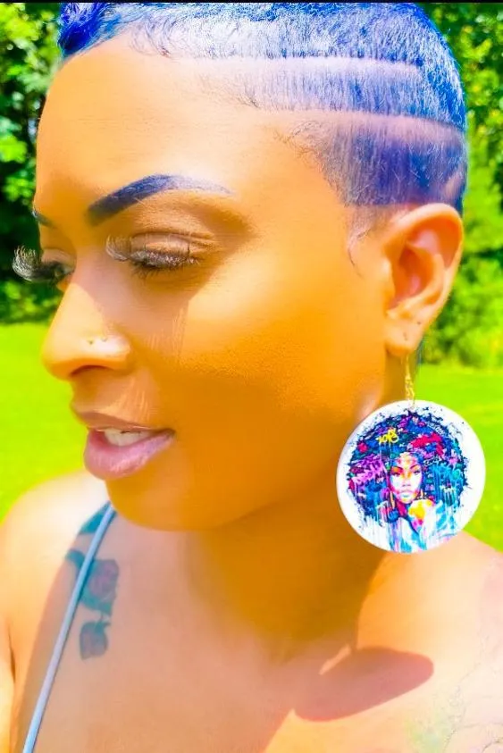 Cultural Hoop Drop Earrings - Handmade Wood Statement Jewelry with Lifetime Guarantee