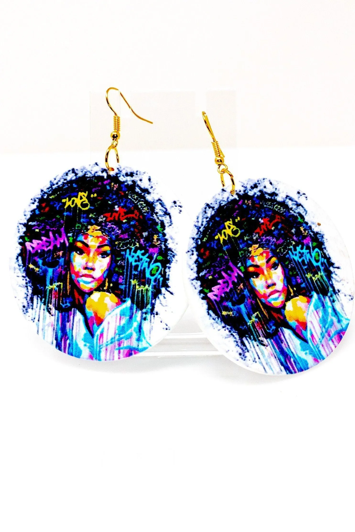 Cultural Hoop Drop Earrings - Handmade Wood Statement Jewelry with Lifetime Guarantee
