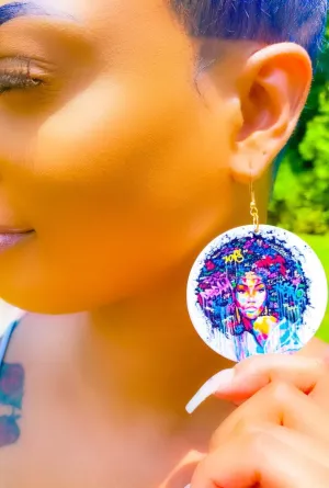 Cultural Hoop Drop Earrings - Handmade Wood Statement Jewelry with Lifetime Guarantee