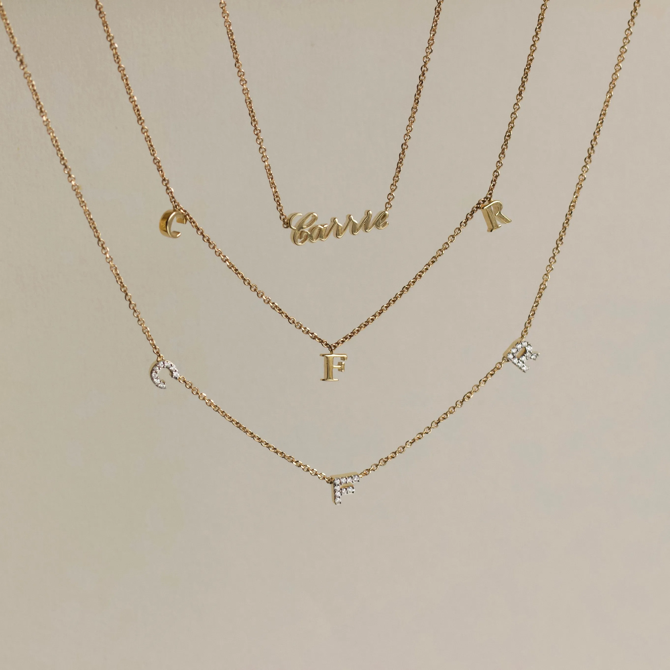 Custom Made Drop Initial Necklace