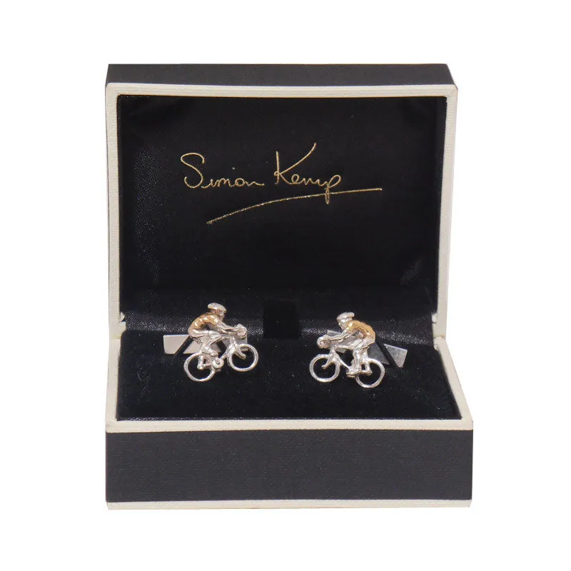 Cyclist Silver & Gold Cufflinks