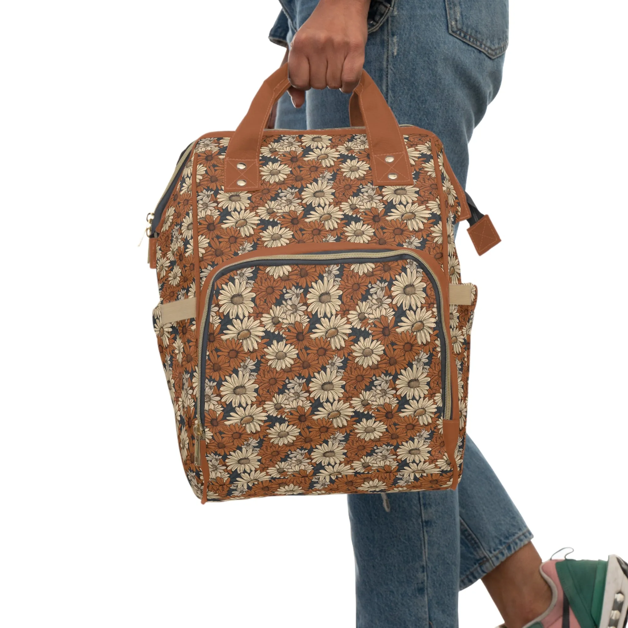 Daisy Diaper Backpack - Charming & Multifunctional Baby Bag with Daisy Patterns, Perfect for Nature-Loving Parents
