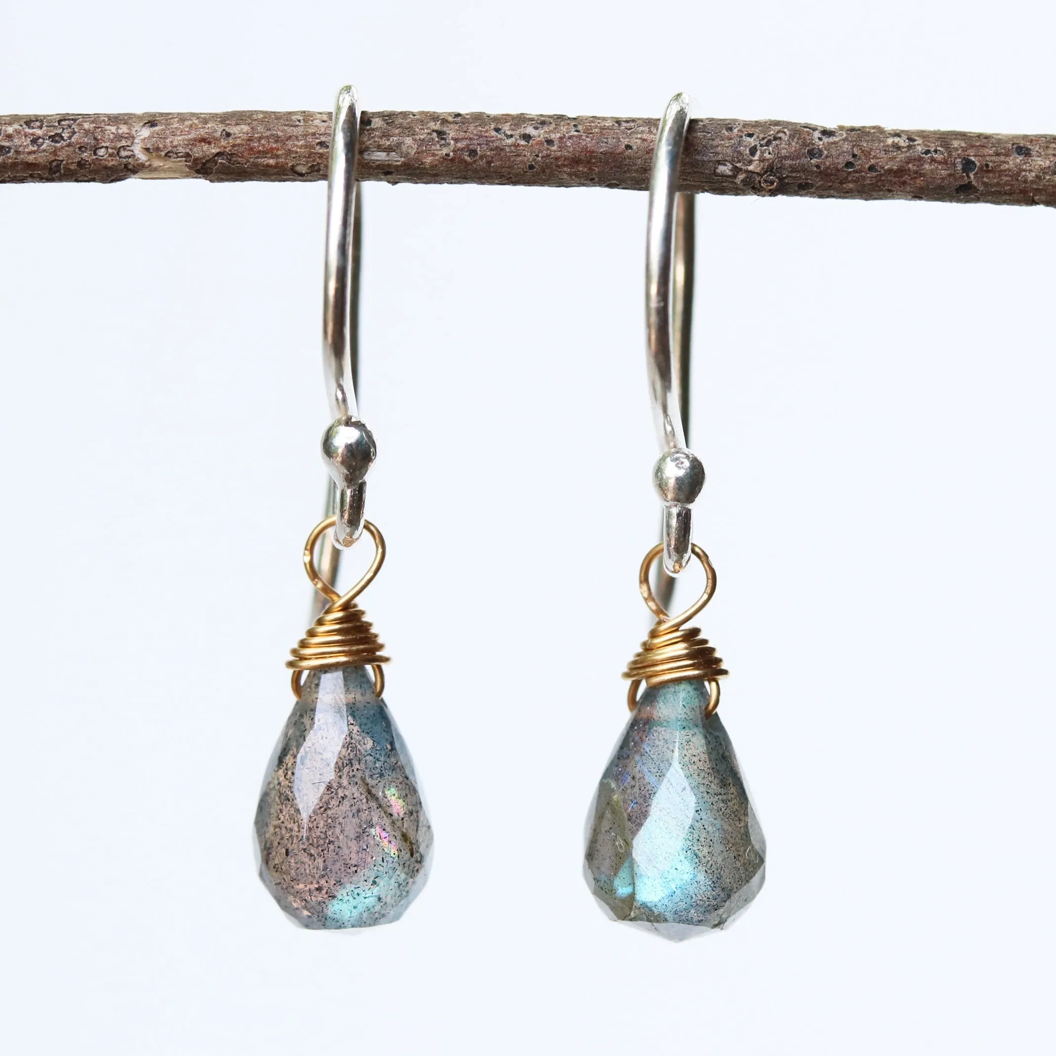 Dangle earrings, drop earring, labradorite earrings, simple earrings, dainty earrings, birthstone earrings, gift for women