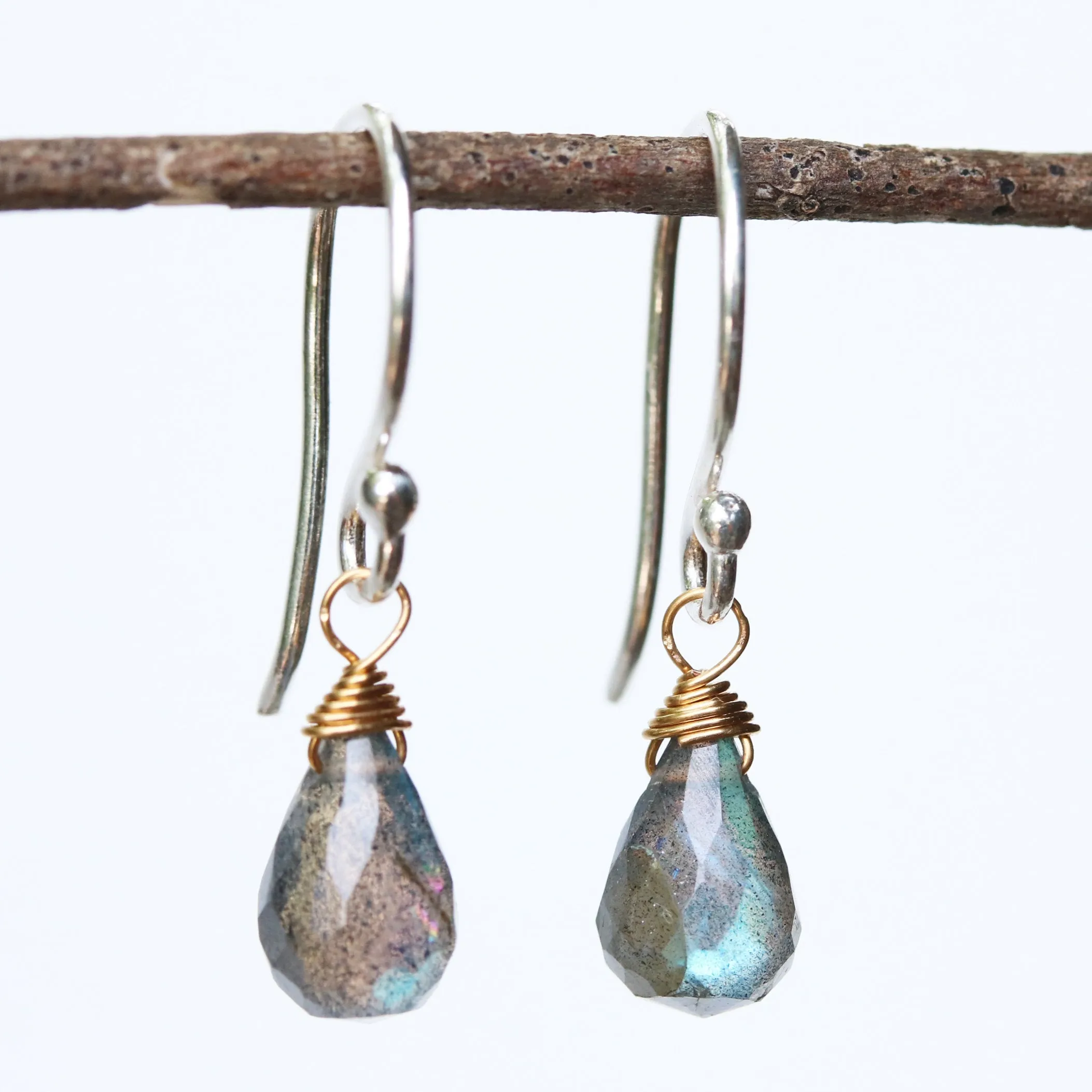 Dangle earrings, drop earring, labradorite earrings, simple earrings, dainty earrings, birthstone earrings, gift for women