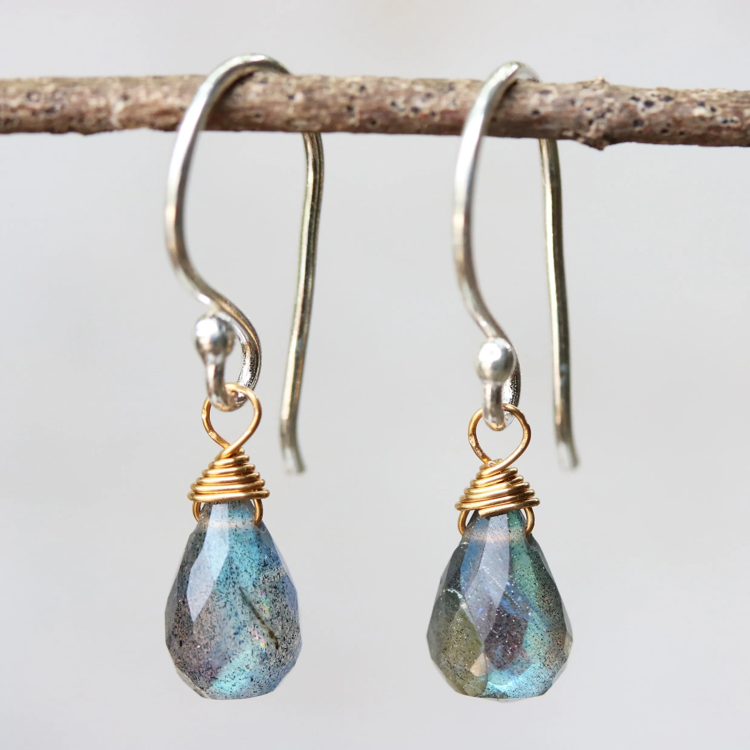 Dangle earrings, drop earring, labradorite earrings, simple earrings, dainty earrings, birthstone earrings, gift for women