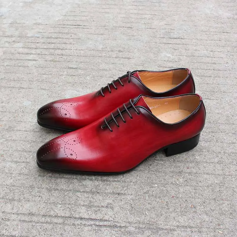 Daniel Shoes Italian Mens Dress Shoes Genuine Leather Blue Purple Oxfords Men Wedding Shoes Party Whole Cut Formal Shoes for Men