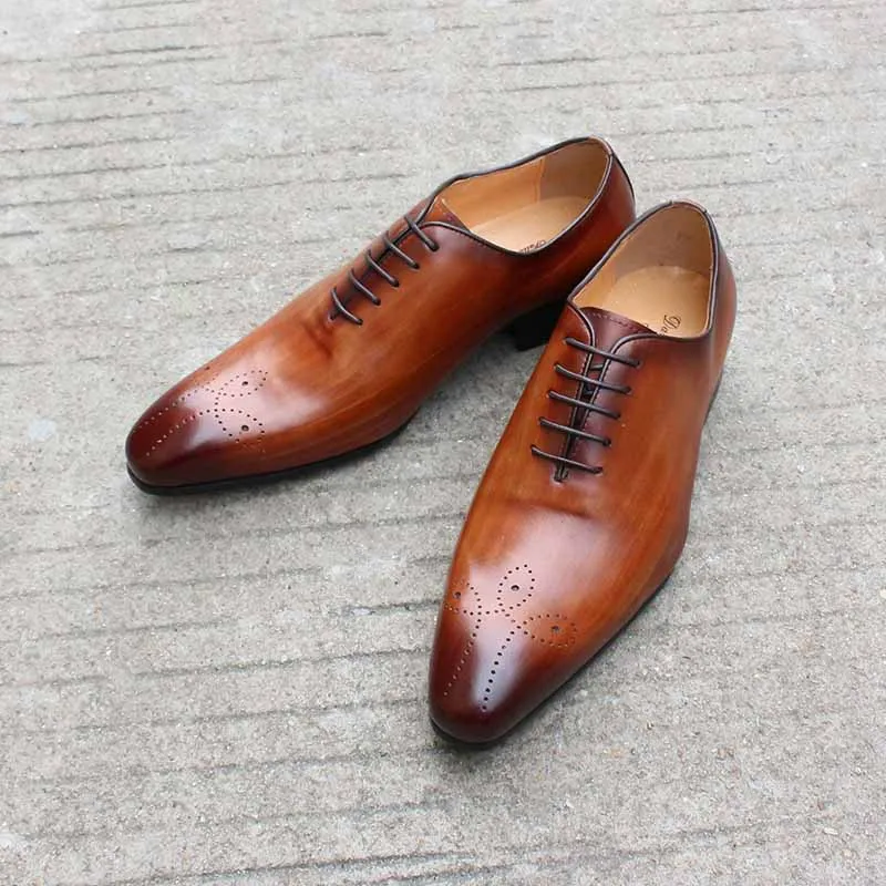 Daniel Shoes Italian Mens Dress Shoes Genuine Leather Blue Purple Oxfords Men Wedding Shoes Party Whole Cut Formal Shoes for Men