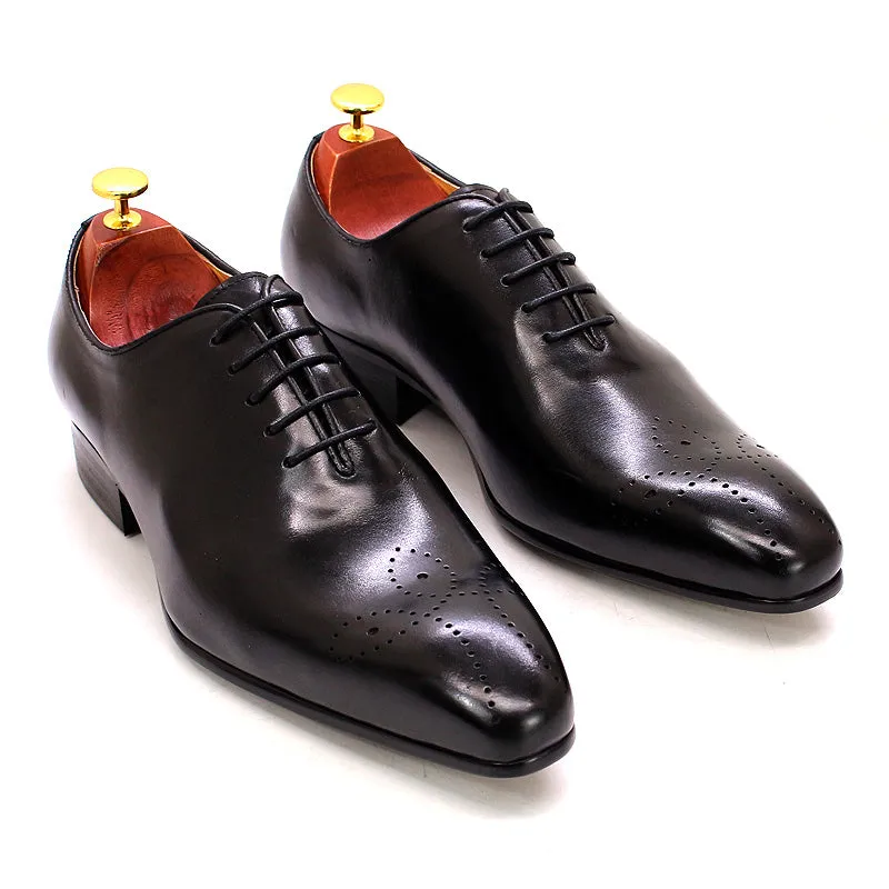 Daniel Shoes Italian Mens Dress Shoes Genuine Leather Blue Purple Oxfords Men Wedding Shoes Party Whole Cut Formal Shoes for Men