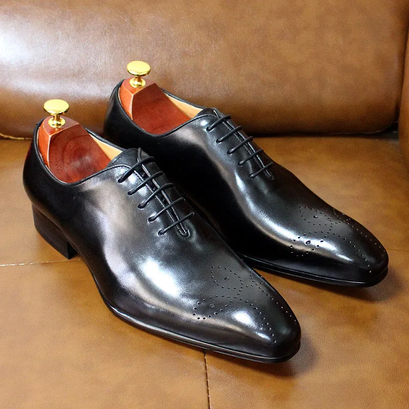 Daniel Shoes Italian Mens Dress Shoes Genuine Leather Blue Purple Oxfords Men Wedding Shoes Party Whole Cut Formal Shoes for Men
