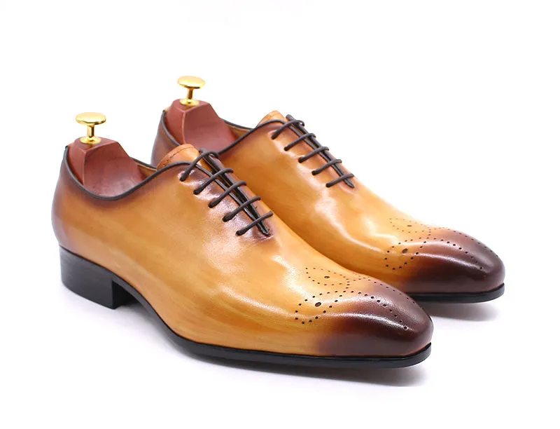 Daniel Shoes Italian Mens Dress Shoes Genuine Leather Blue Purple Oxfords Men Wedding Shoes Party Whole Cut Formal Shoes for Men