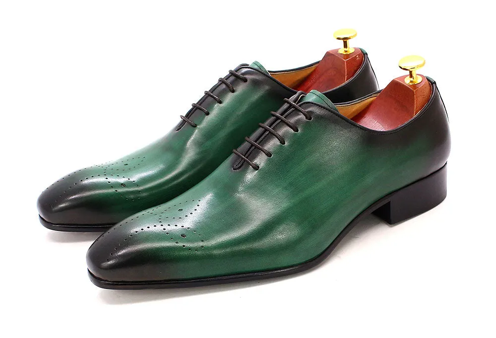 Daniel Shoes Italian Mens Dress Shoes Genuine Leather Blue Purple Oxfords Men Wedding Shoes Party Whole Cut Formal Shoes for Men