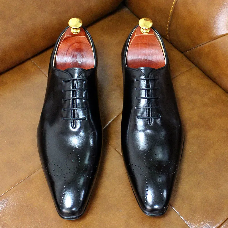 Daniel Shoes Italian Mens Dress Shoes Genuine Leather Blue Purple Oxfords Men Wedding Shoes Party Whole Cut Formal Shoes for Men