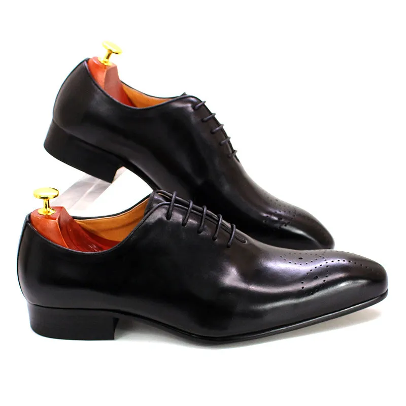Daniel Shoes Italian Mens Dress Shoes Genuine Leather Blue Purple Oxfords Men Wedding Shoes Party Whole Cut Formal Shoes for Men