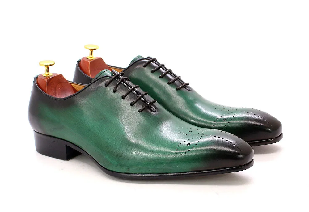 Daniel Shoes Italian Mens Dress Shoes Genuine Leather Blue Purple Oxfords Men Wedding Shoes Party Whole Cut Formal Shoes for Men