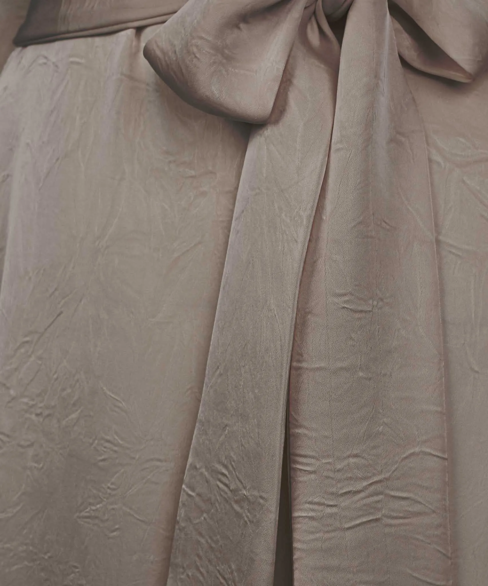 Dark Mink Satin A-Line Long Sleeve Maxi Abaya Dress