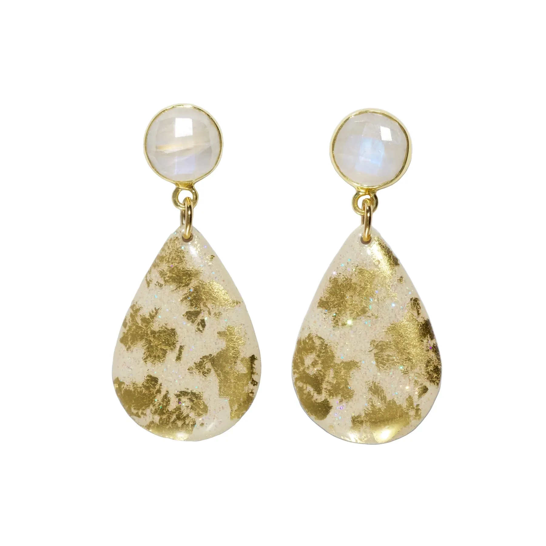 Dazzled Iridescent Cream Earrings