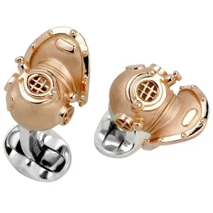 Deakin and Francis Diving Helmet in Rose Gold Cufflinks