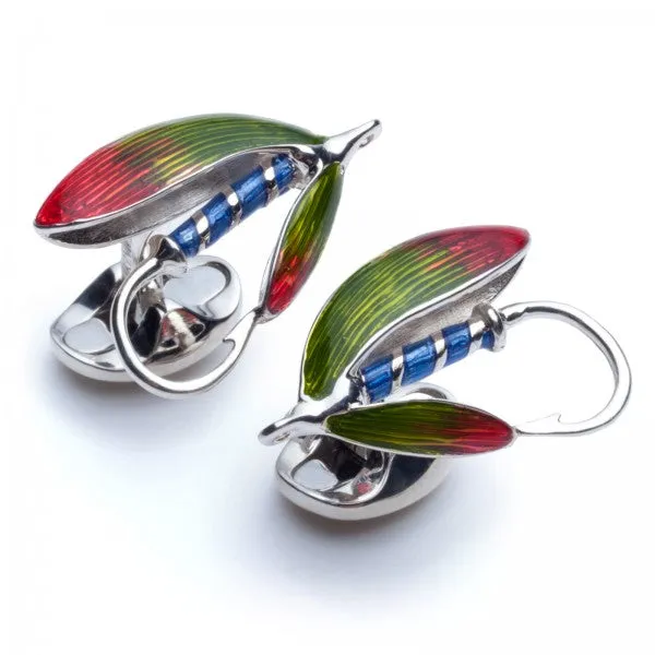 Deakin and Francis Sterling Silver Fly Fishing Cufflinks