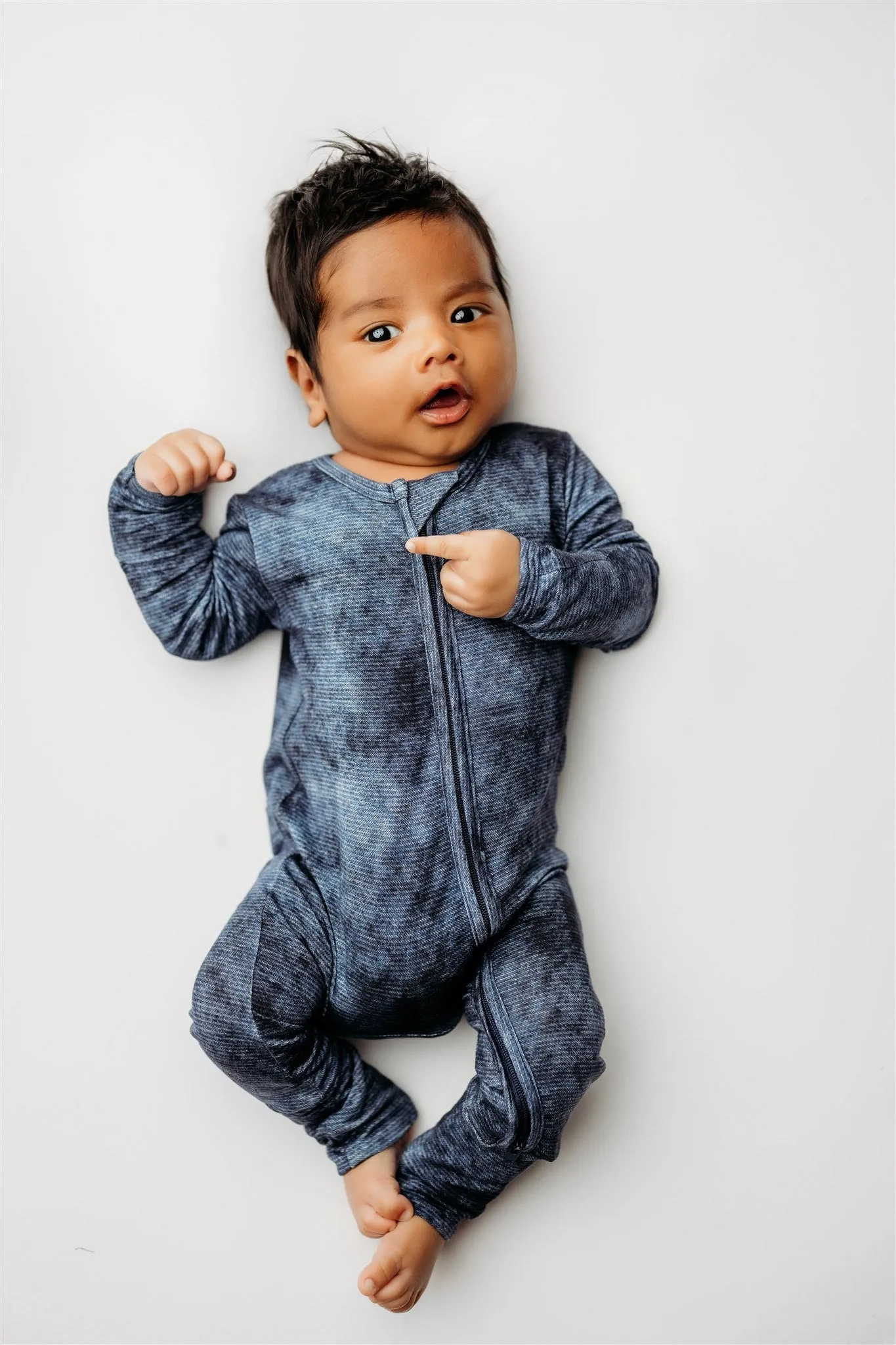 Denim Zip Footie