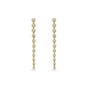 Diamond Bezel Drop Earrings