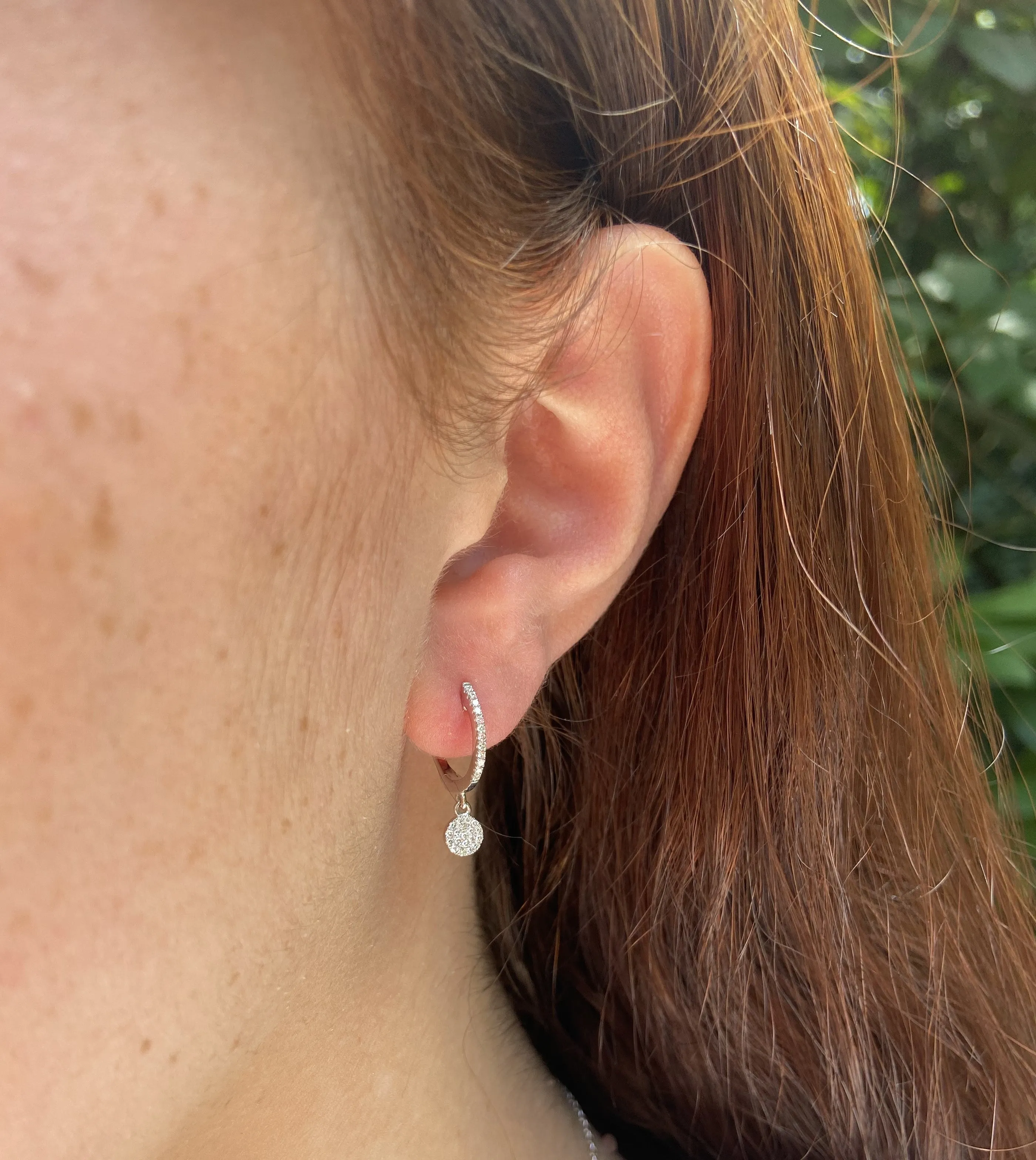 Diamond Disc Dangle Earring