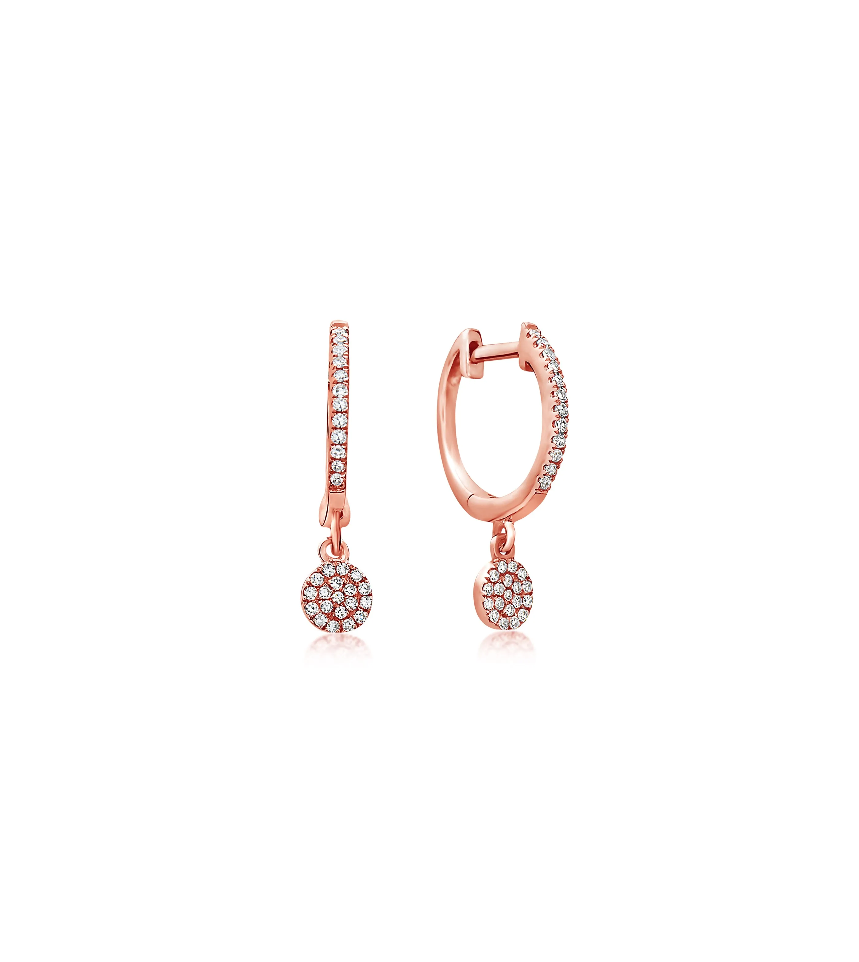 Diamond Disc Dangle Earring