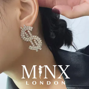 Diamond Hoop Earrings | Dollar Sign Earrings | Womens Earrings | Earrings with Diamonds | Iced Out Earrings | Big Hoop Earrings Diamond