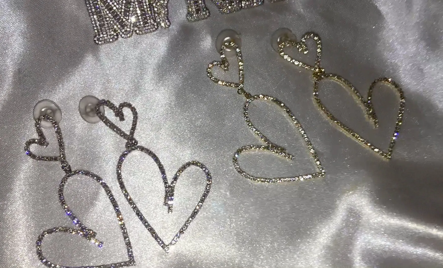 Diamond Hoop Earrings | Heart Earrings | Womens Earrings | Heart earrings with Diamonds | Iced Out Earrings | Womens Big Hoop Earrings