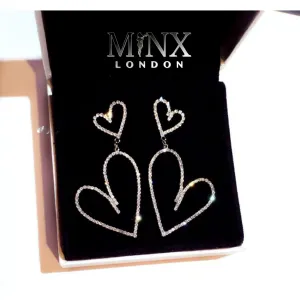 Diamond Hoop Earrings | Heart Earrings | Womens Earrings | Heart earrings with Diamonds | Iced Out Earrings | Womens Big Hoop Earrings