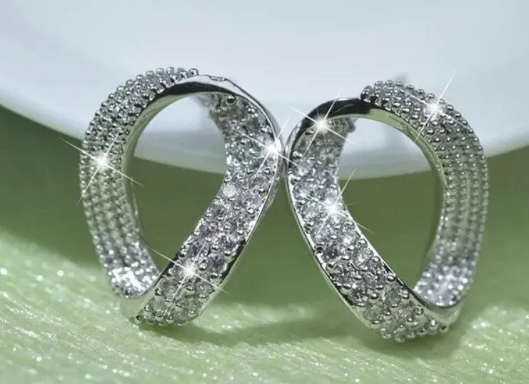 Diamond Hoop Earrings | Hoop Earrings | Womens Diamond Earrings | Silver Hoop Earrings with Diamonds | Rose Gold Hoop Earrings | Earrings