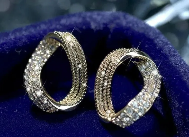 Diamond Hoop Earrings | Hoop Earrings | Womens Diamond Earrings | Silver Hoop Earrings with Diamonds | Rose Gold Hoop Earrings | Earrings