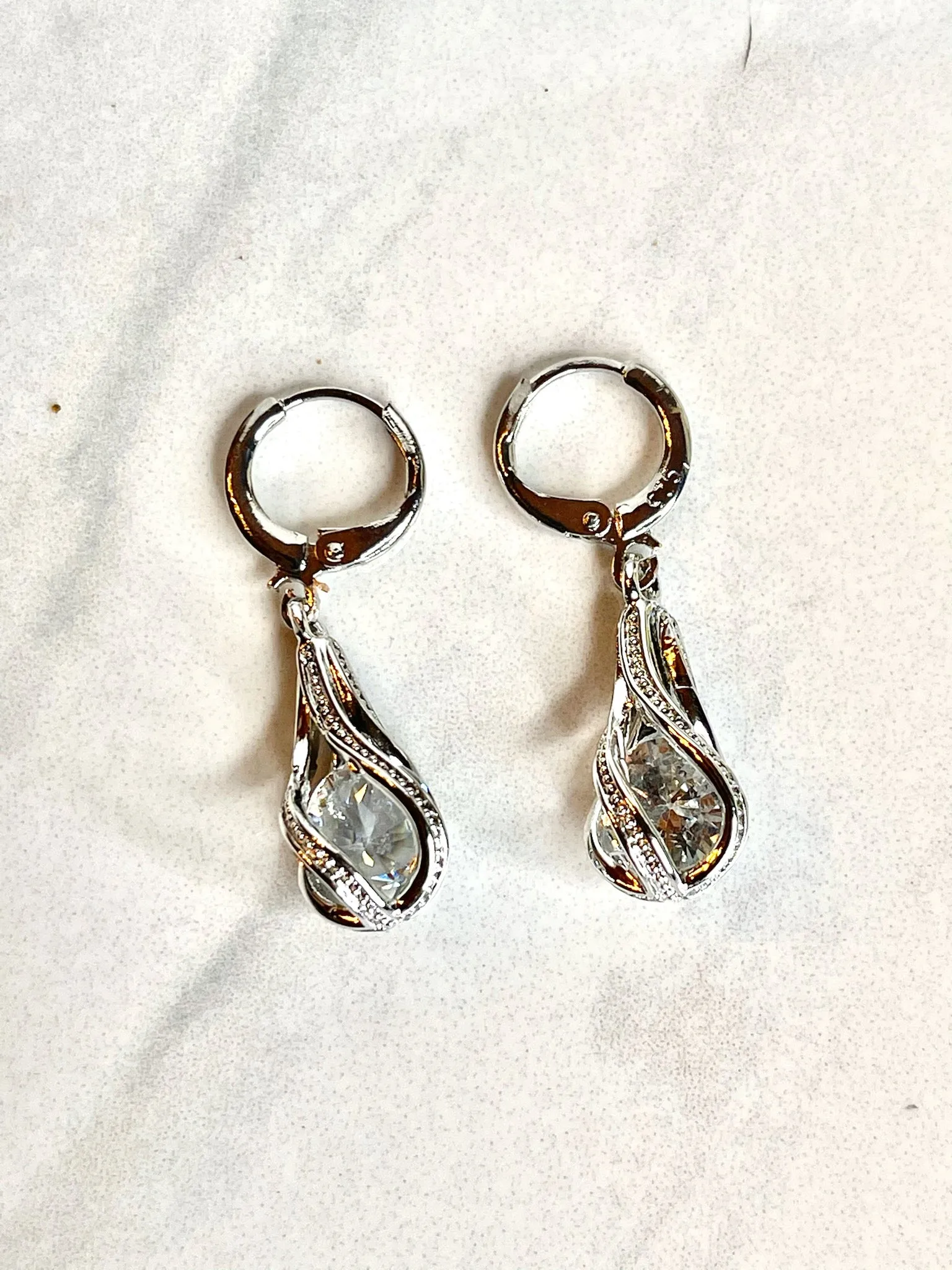 Diamond Silver Earrings