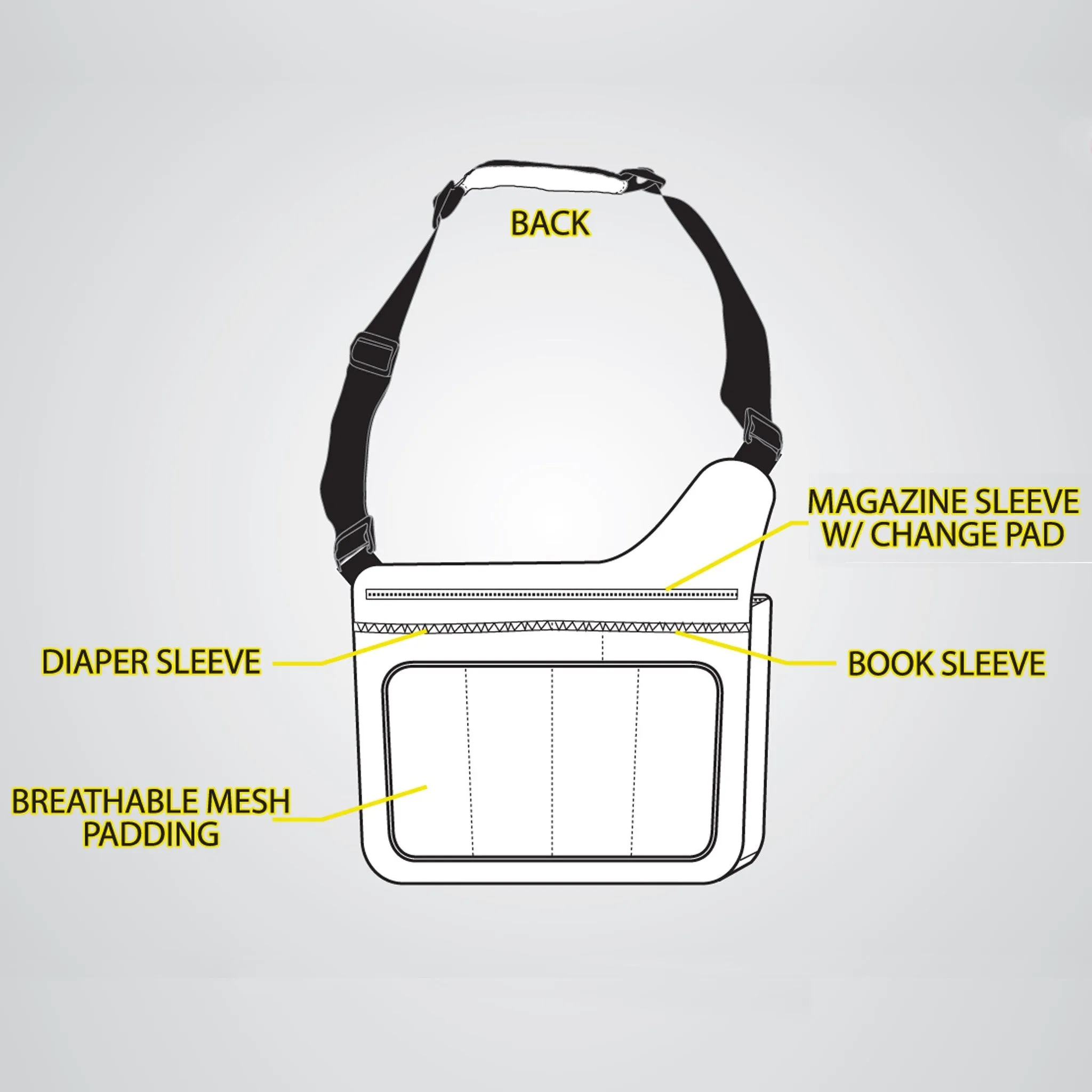 Diaper Bag - Grey Pinstripe
