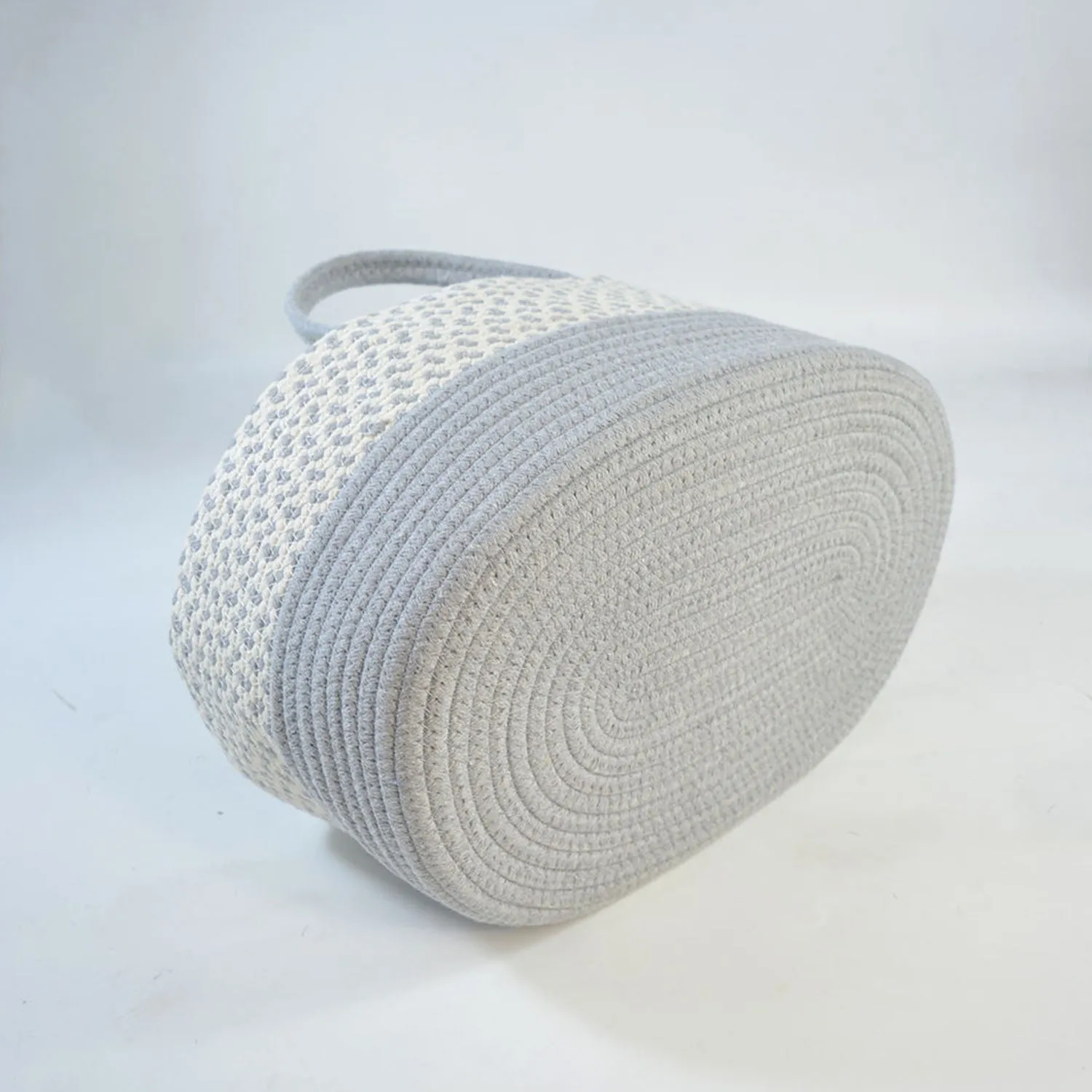 Diaper Caddy | Rope Portable Diaper Organizer Bag | Multi-Grey | Large