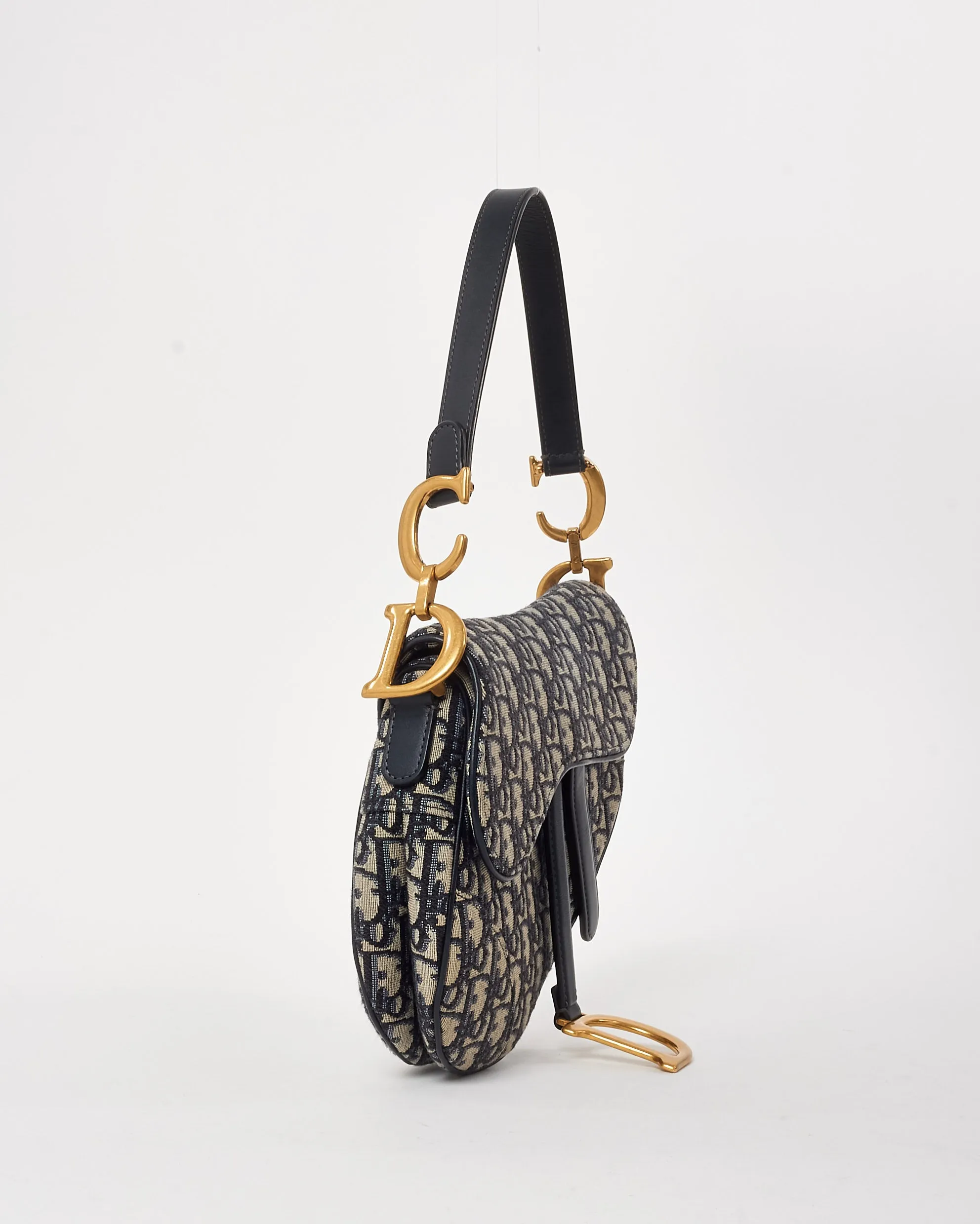 Dior Blue Oblique Canvas Saddle Bag