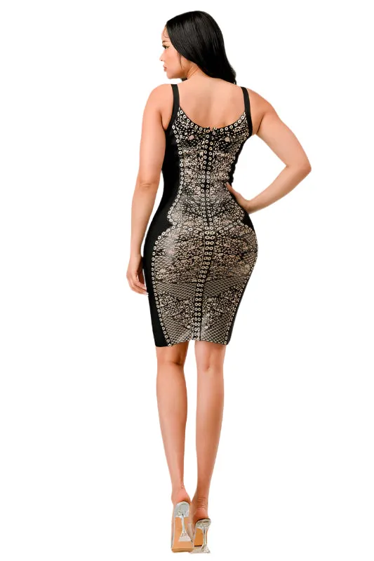Diva Moment- Black Aztec Dress