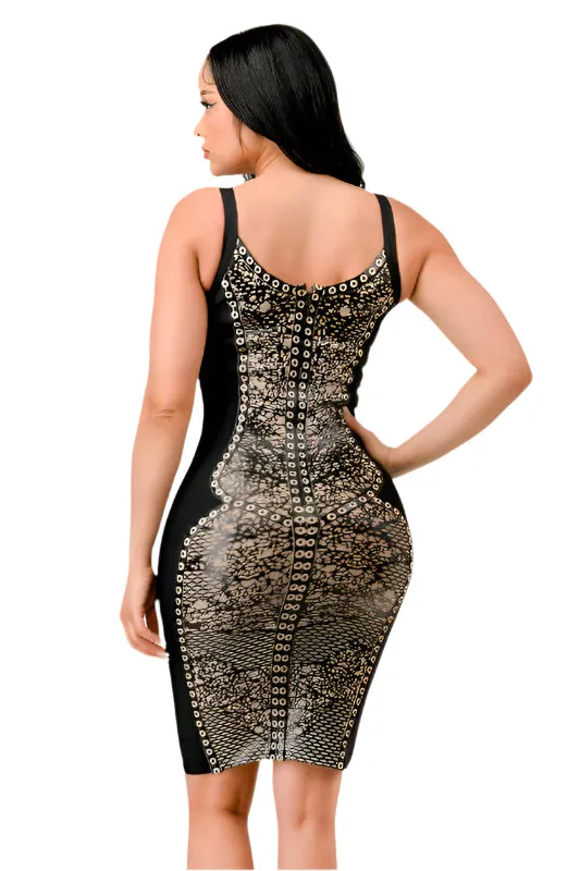 Diva Moment- Black Aztec Dress